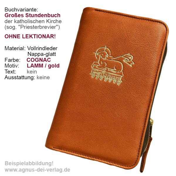 FERTIG-Brevierhülle (ohne Lekt.)Vollrindleder Nappa-glatt-cognac
