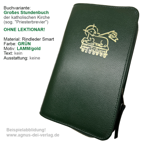 FERTIG-Brevierhülle (ohne Lekt.) Rindleder-grün+LAMM